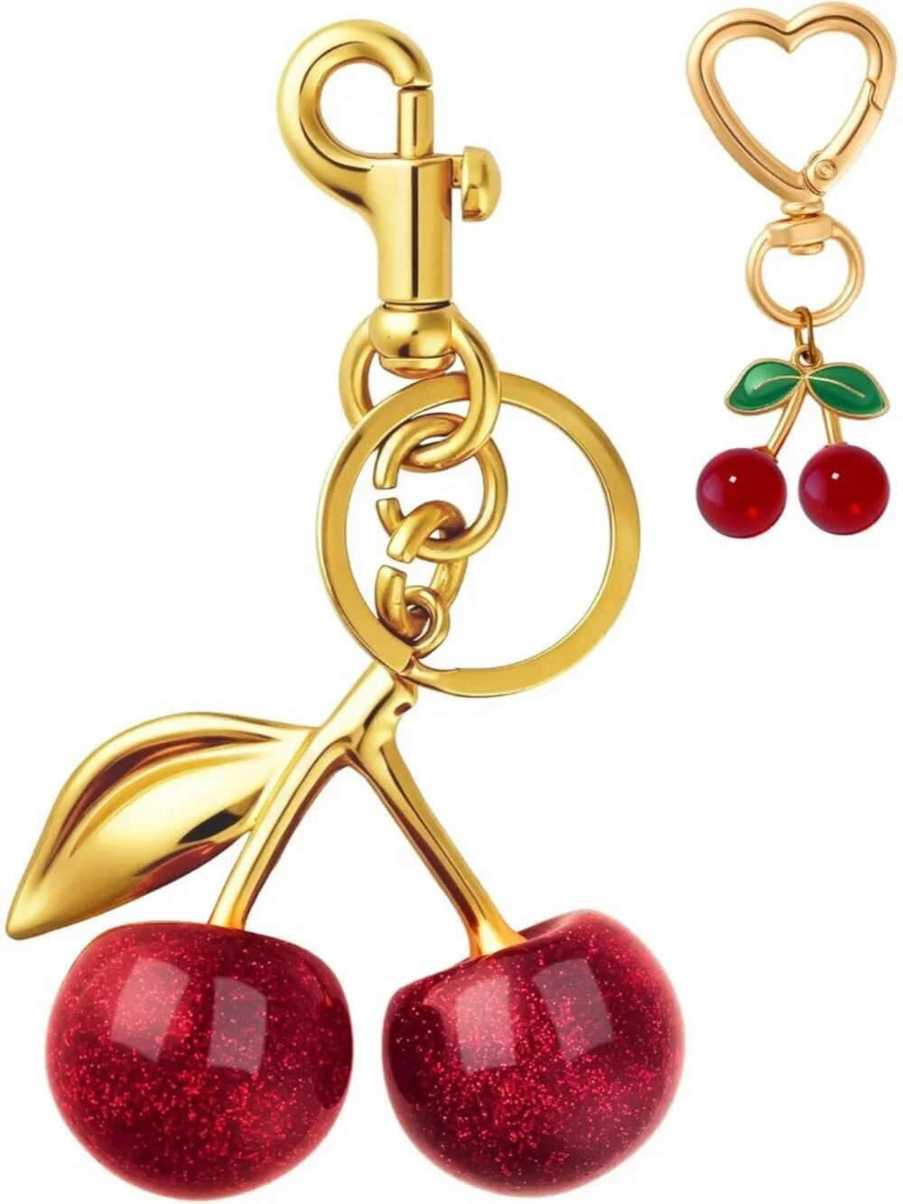 Keychain Cherry Bag Charms - Adorable Key Chains Women Cute for Handbags & Car K